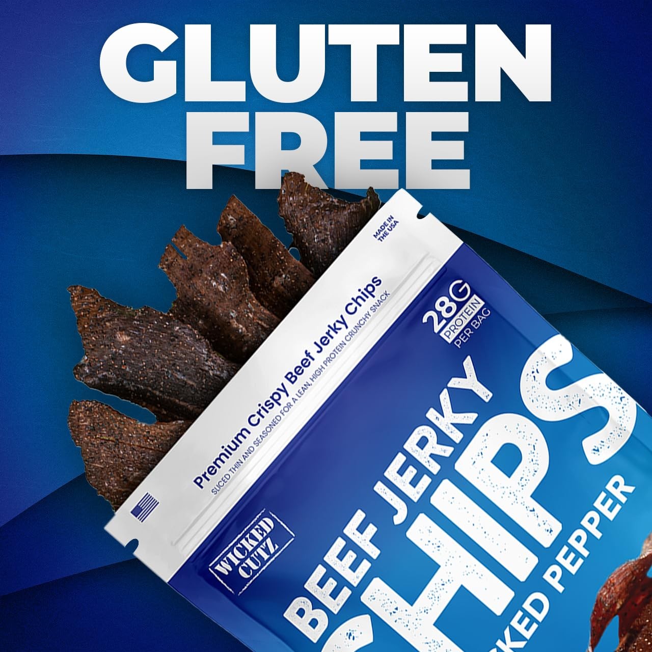 Cracked Pepper Beef Jerky Chips, 2 Bags | 28g Protein Per Bag, Only 4 Ingredi…