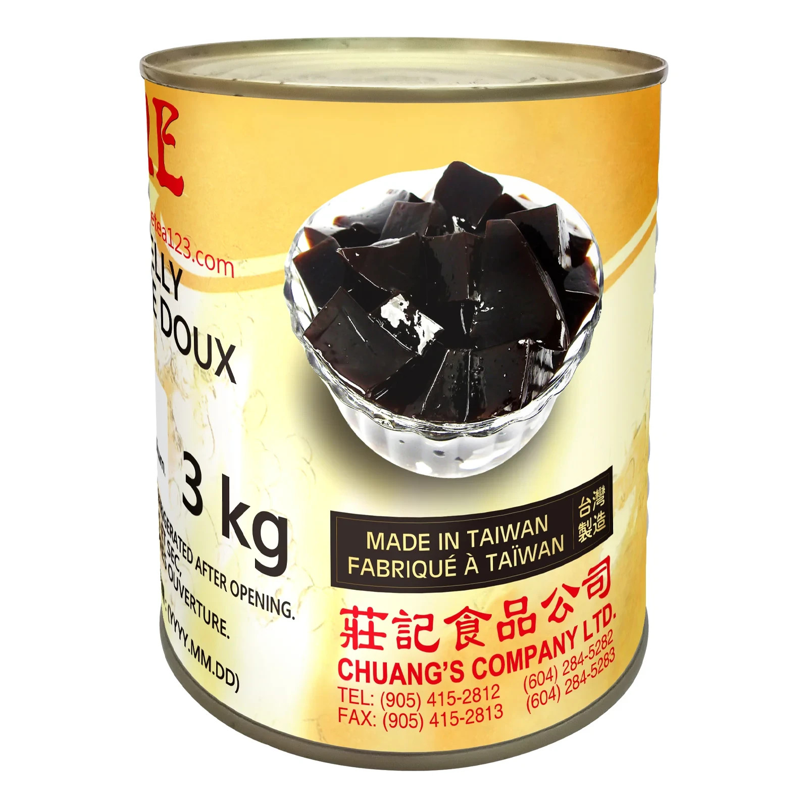 Chuangs Sweetened Grass Jelly Made In Taiwan Healthy Protein Snack 3kg NEW