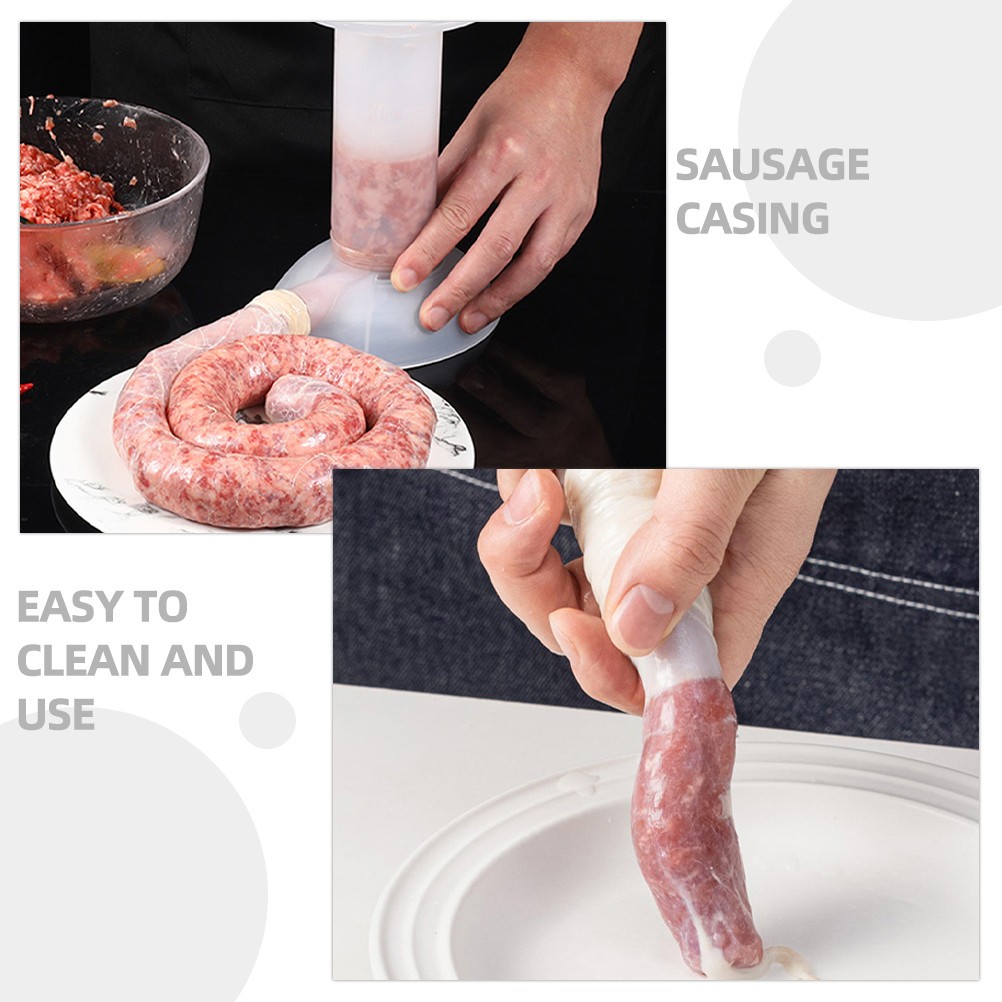 2 Pack Reusable Natural Collagen Sausage Casings for Hot Dog and Ham Making