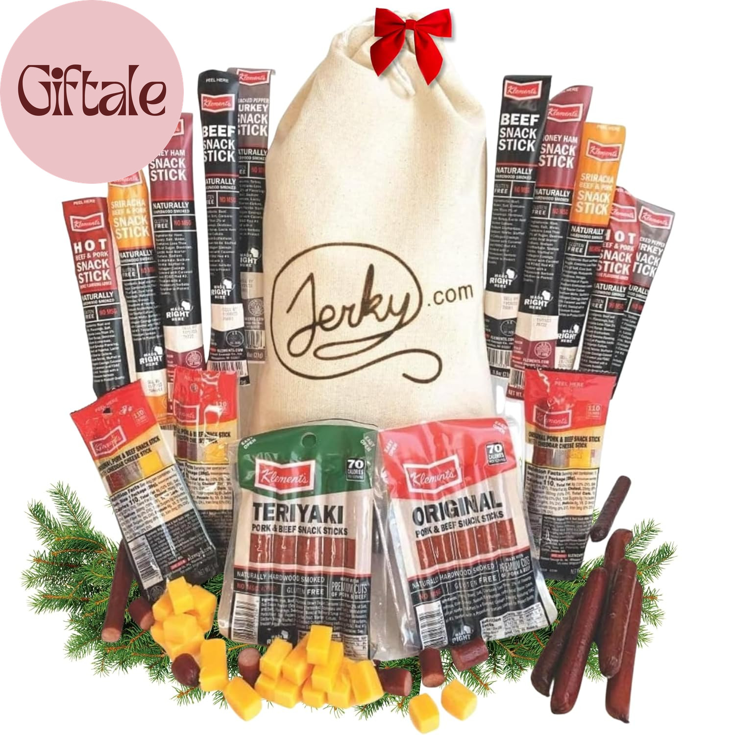Jerky Gift Basket for Men – 26Pc Jerky Variety Pack of Beef, Pork, Turkey, & Ham
