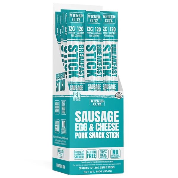 Wicked Cutz Sausage Egg and Cheese Stick, 12g Protein Per Gluten Free…
