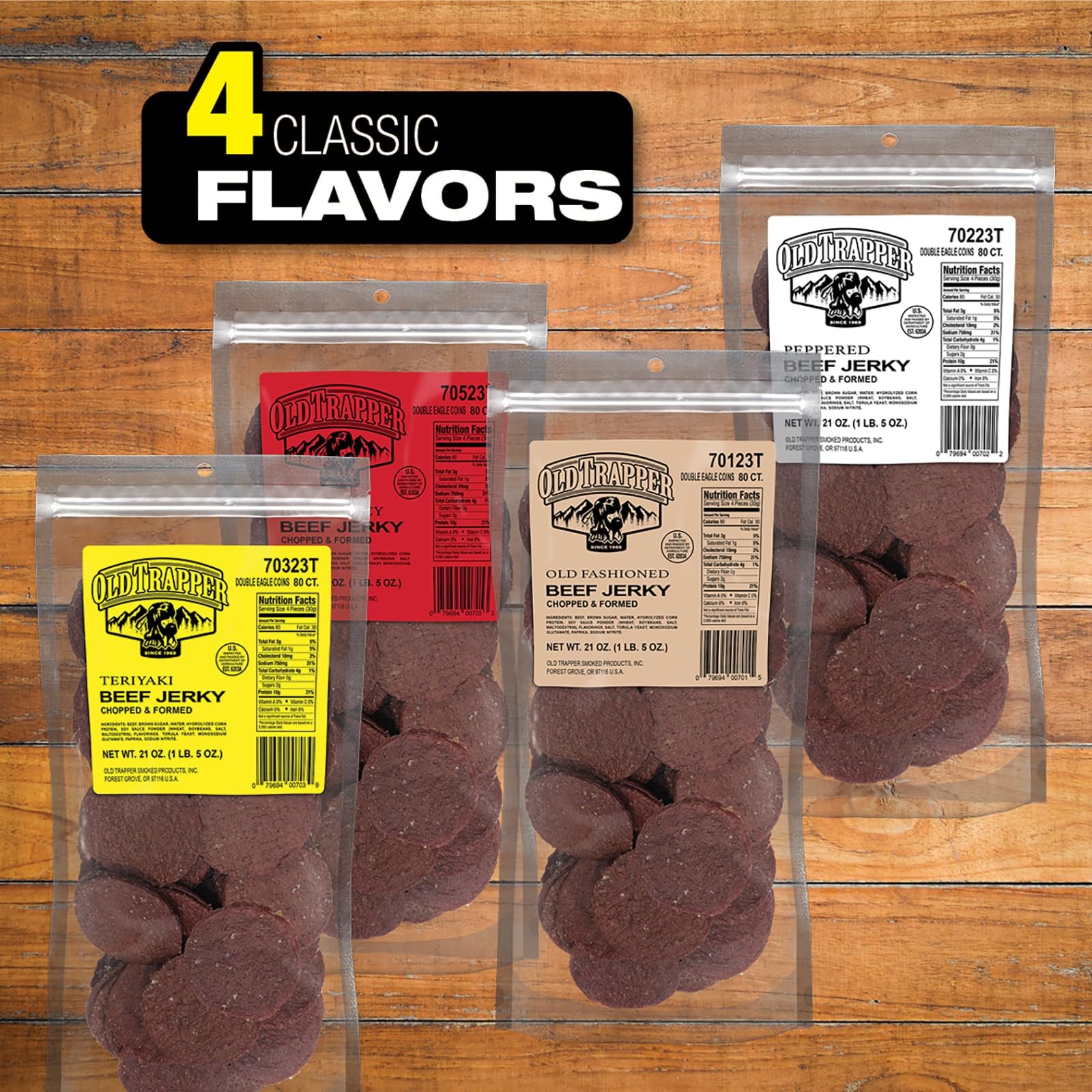 Old Trapper Double Eagle Beef Jerky, Teriyaki Flavor, 21 21 Ounce (Pack of 1)
