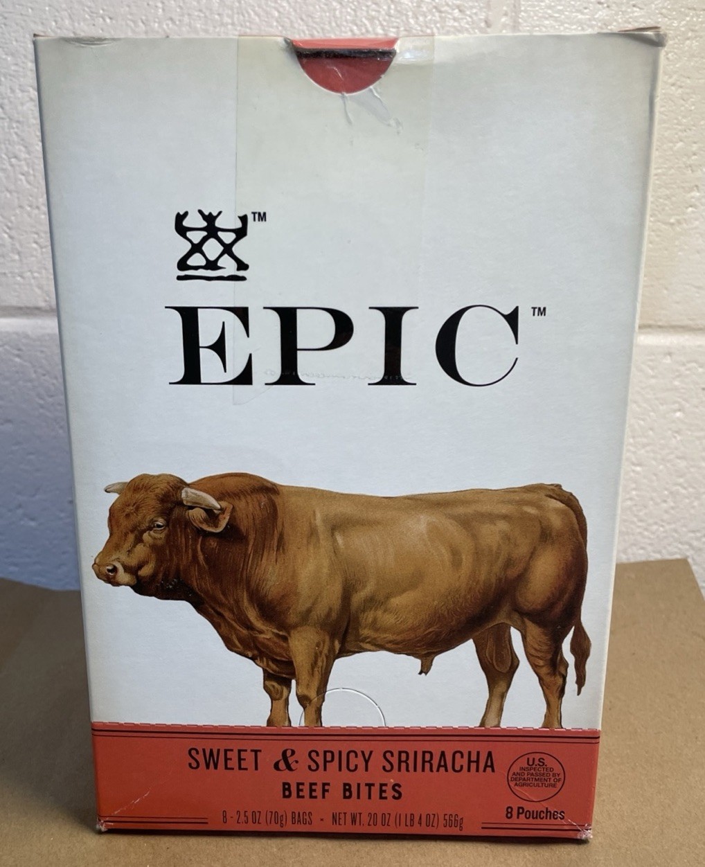 Epic Provisions Sweet & Spicy Sriracha Beef Bites 8 Pouches 20 Oz Box BB 8/5/26