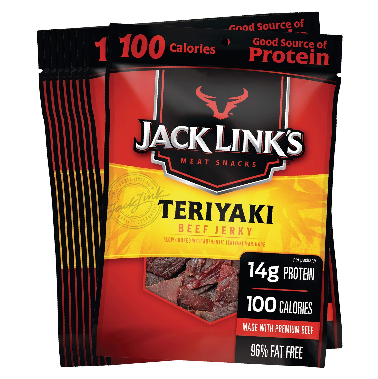 Jack Linkâ€™s Teriyaki Beef Jerky, 1.25oz, 10ct