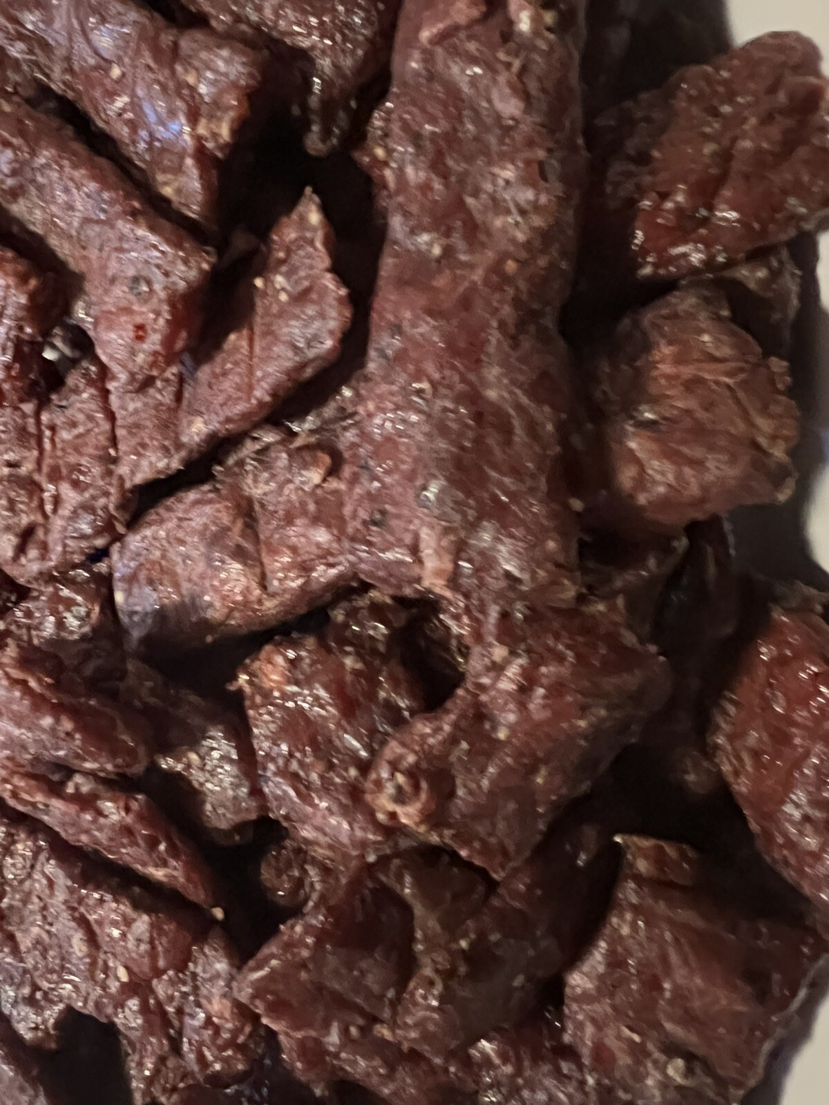 2 LBS HOT AND SWEET BEEF Jerky Fresh From Smokehouse In 4 -1/2 LB Vac Packs FAST