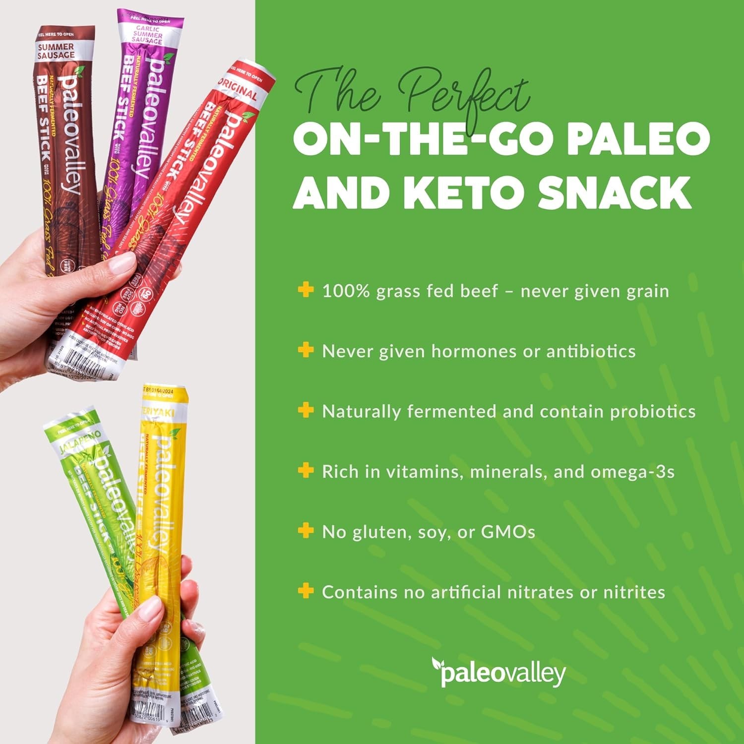 50 Count Grass Fed Beef Stick Delicious Gluten Free Beef Snack High Protein Keto