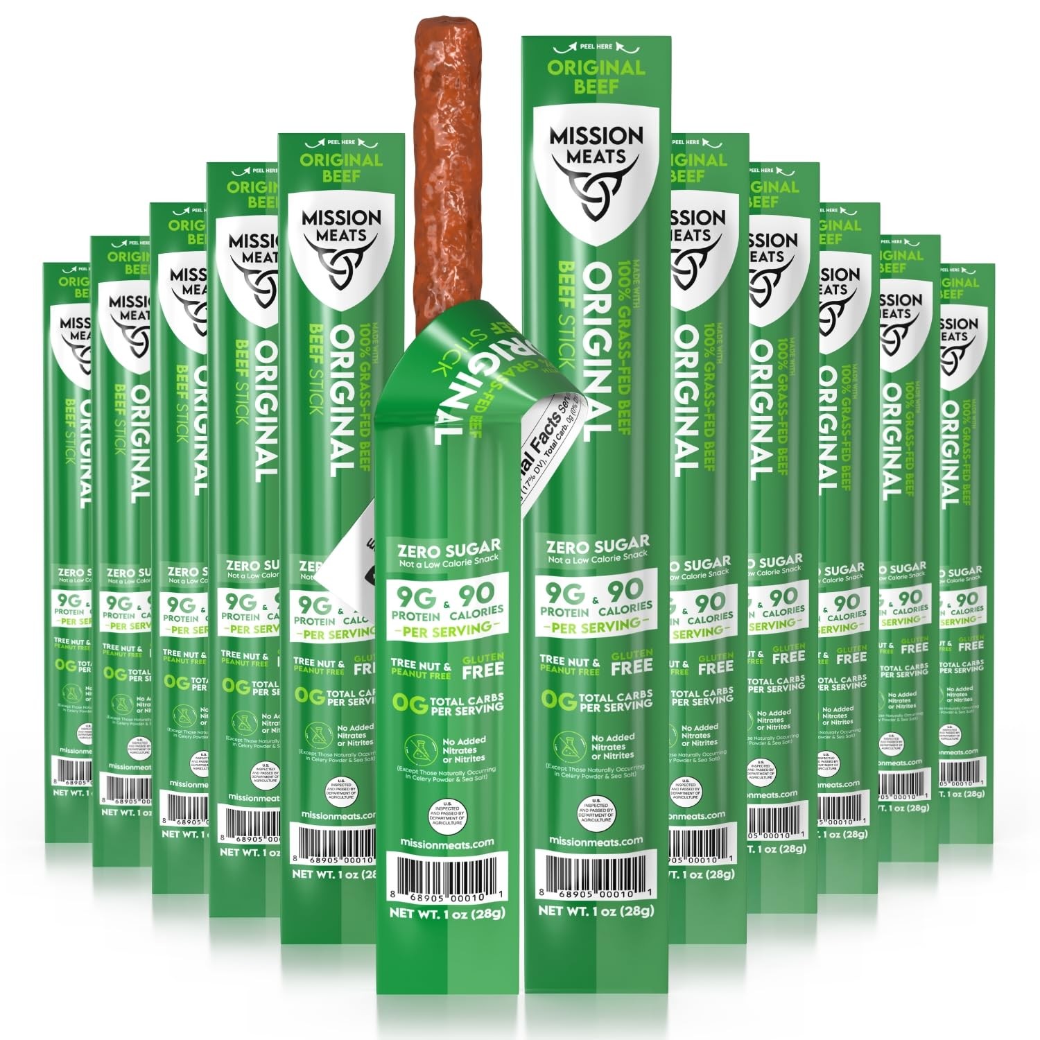 Mission Meats Beef Sticks – 100% Grass Fed Beef, Zero Sugar, Healthy Snacks, …