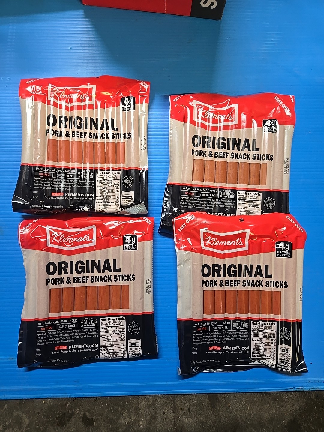 Klement’s Original Pork and Beef 7.2oz 9 Sticks ×4 Packages