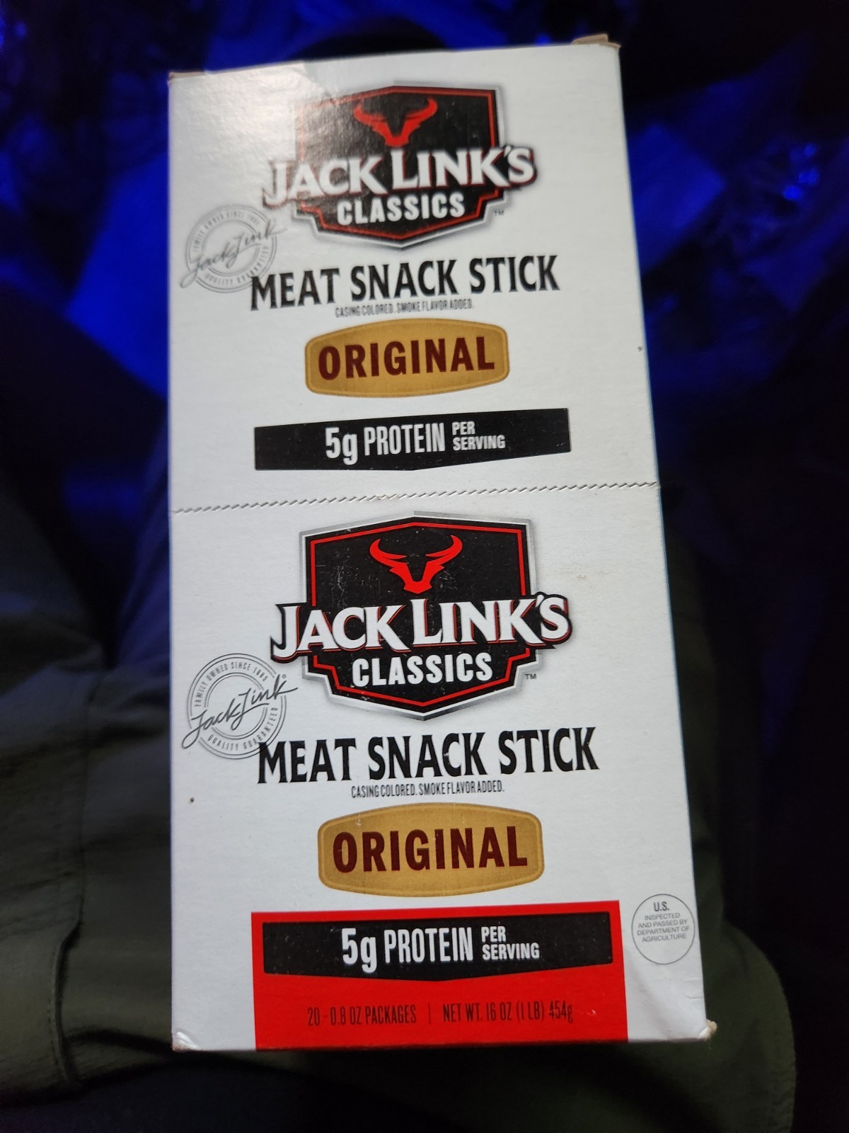 20x Jack Link’s Classics – Meat Snack Sticks .8 oz – Original – 5g of Protein
