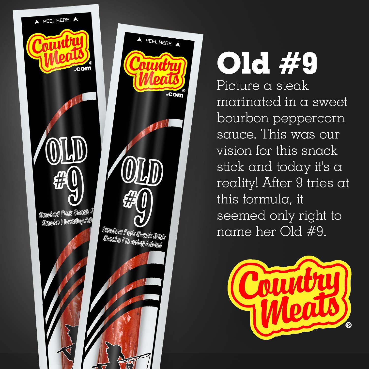 Country Meats, Meat Sticks, USDA Certified, 0 Trans Fat, 1 Ounce (Pack of 10)