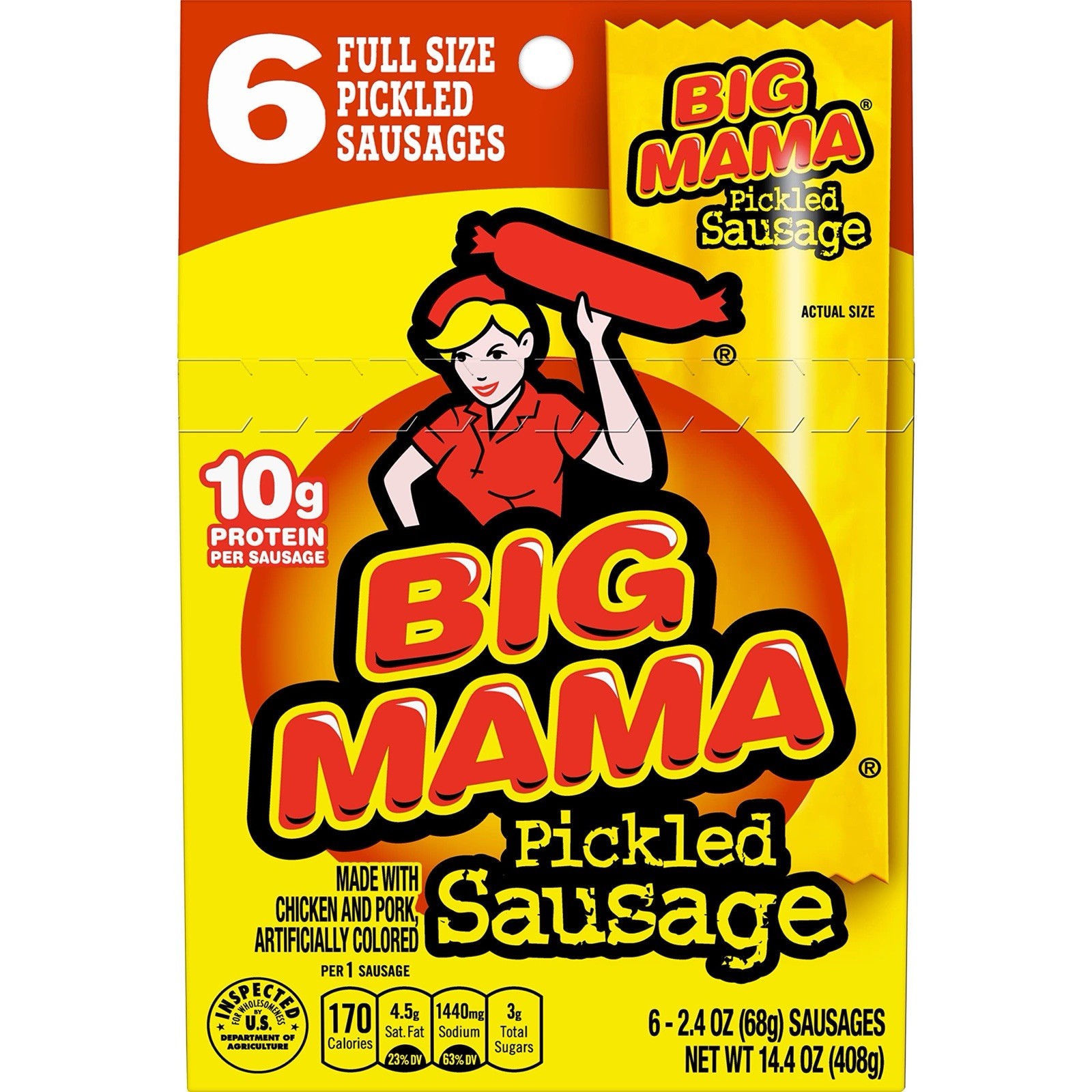 Penrose Big Mama Pickled 🌭Sausages, 2.4 Ounce, 6 Pack