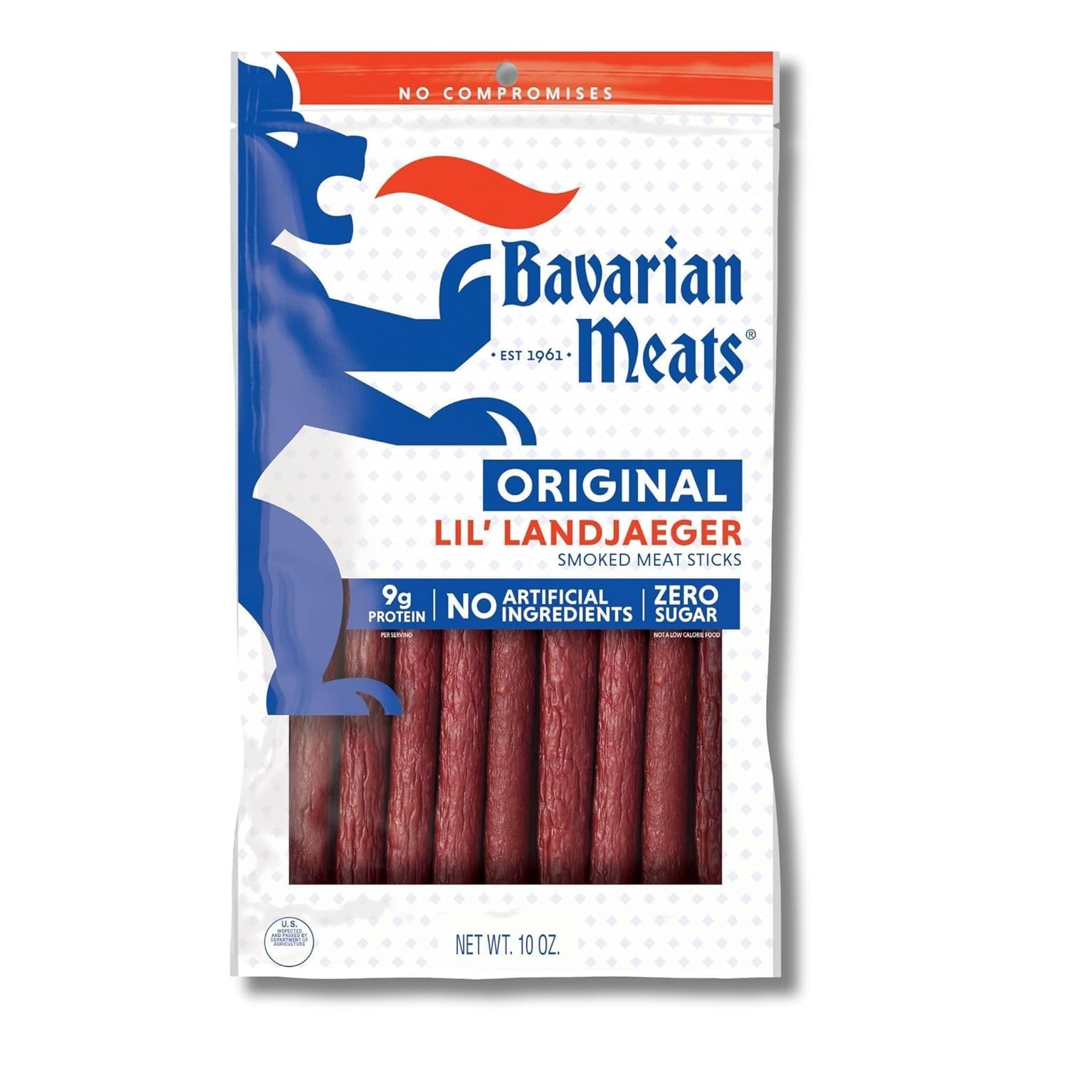 Lil’ Landjaeger Meat Sticks, Smoked Sausage Protein Snacks, Zero Sugar, Great…