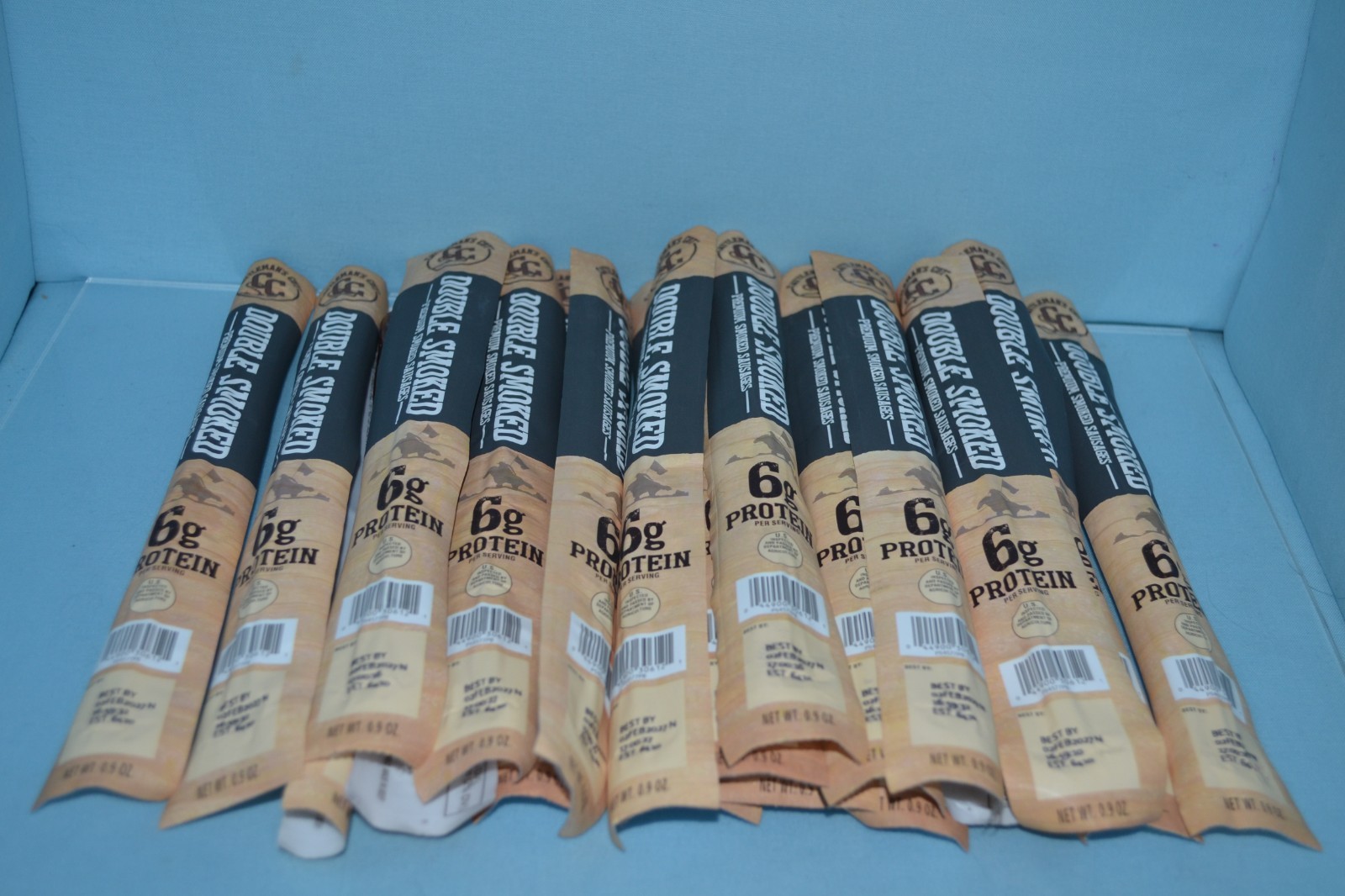 (20) Cattleman’s Cut Double Smoked Sausage Sticks, 0.9 oz Each, BB 02/2027
