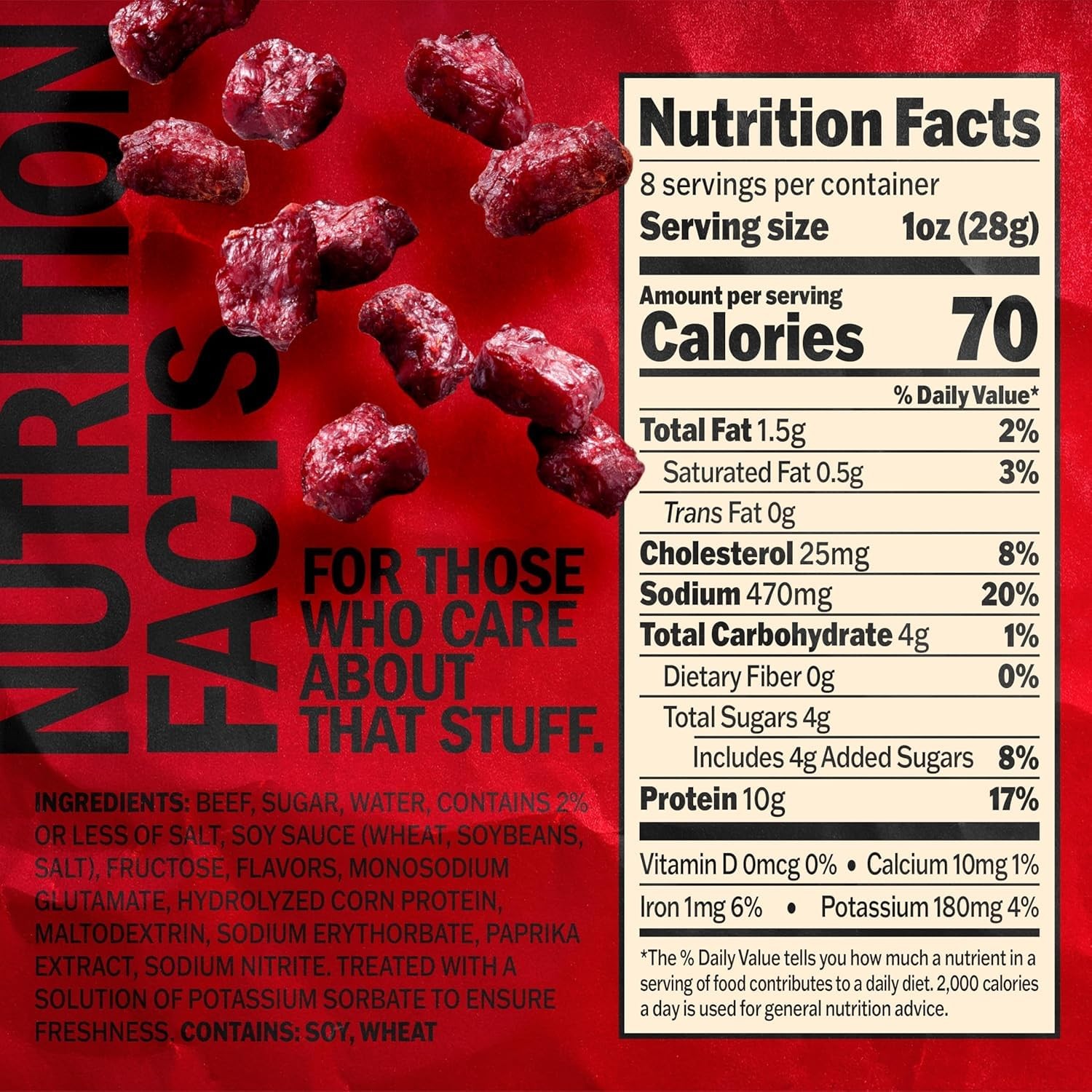 Jack Link’s Beef Tender Bites, Teriyaki, Flavorful Meat Protein Snacks, 8oz