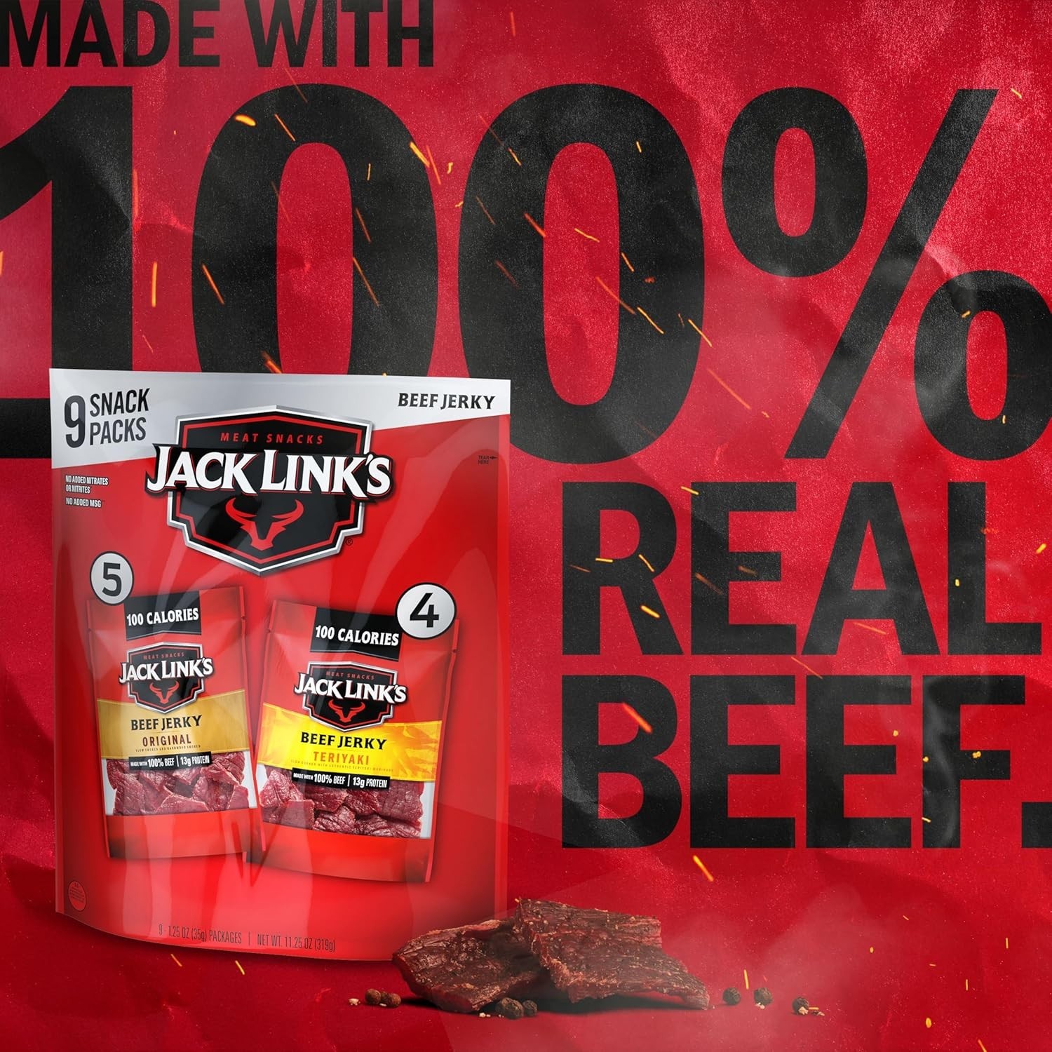 Protein-Packed Beef Jerky Variety Pack – 9bag Bulk Snack, 100% Beef