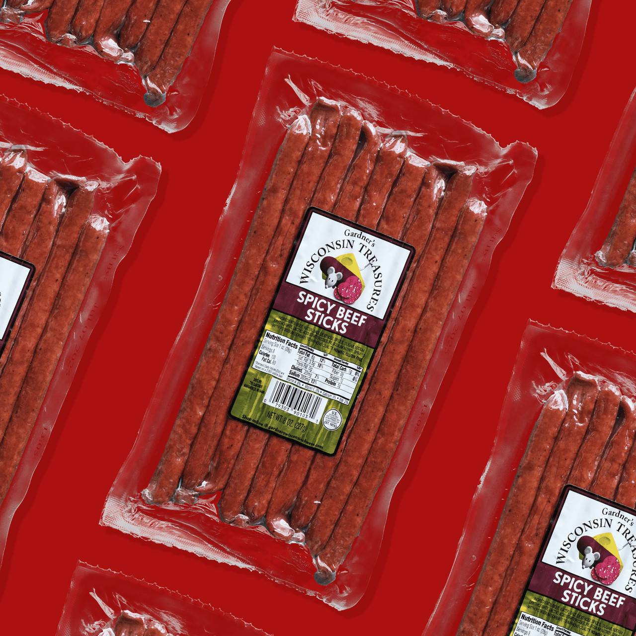 2 Lbs. Four Pack SPICY HOT Gardner’s Meat Snack Sticks – 4- 8 oz. packs