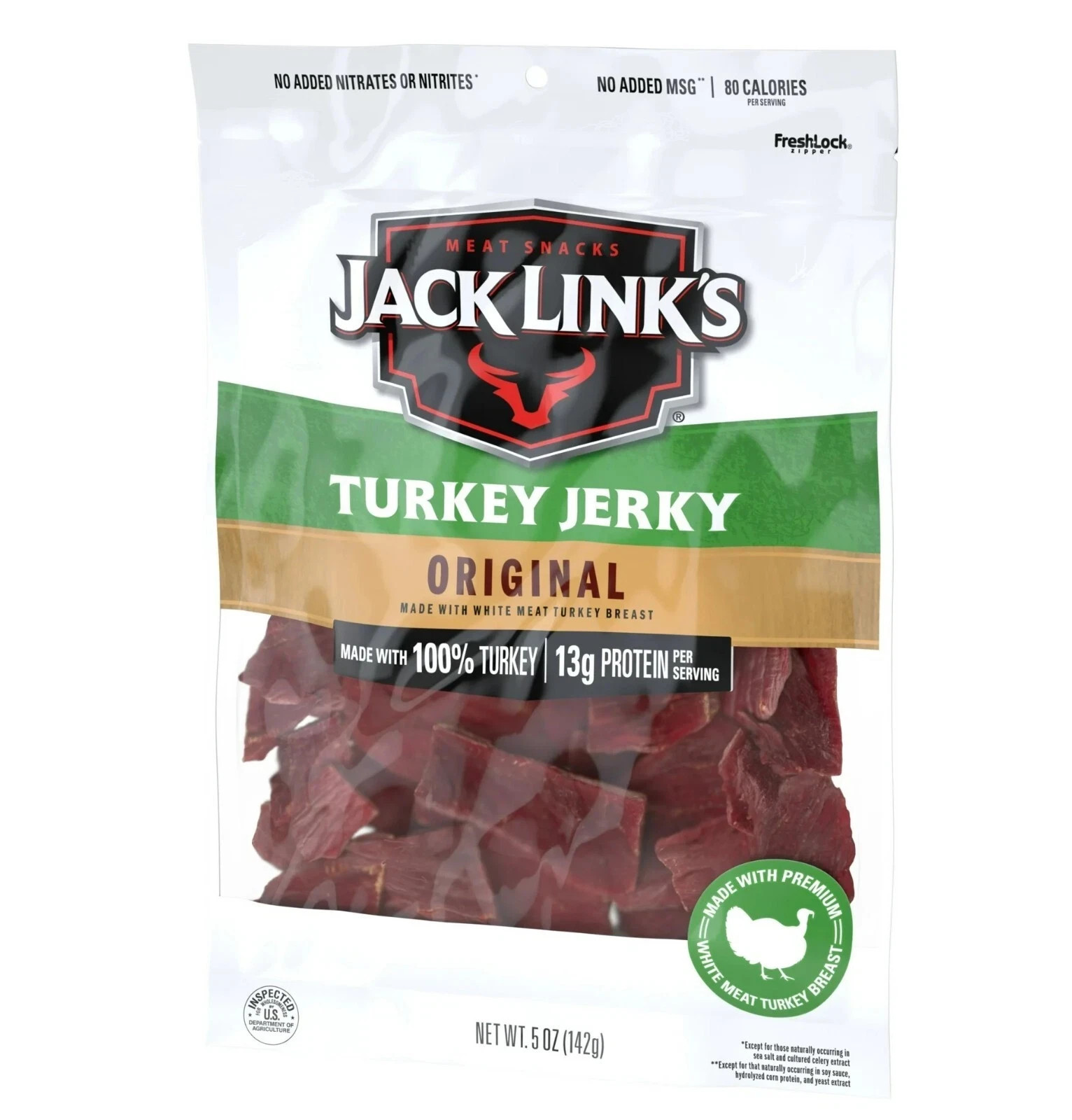Jack Link’s Original Turkey Jerky, 13g Protein, 5 oz Resealable Bag