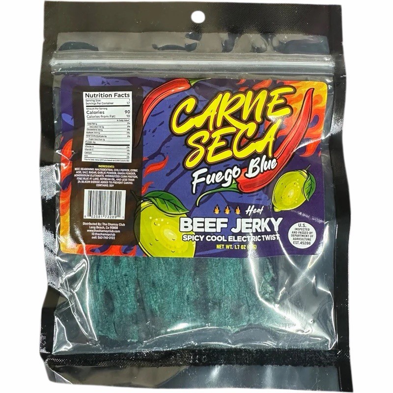 Beef Jerky Carne Seca Fuego Blue Or Flaming Red