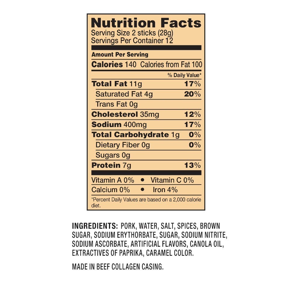 Double Smoked Sausage 12oz Shelf-Stable Resealable Bag Pack of 4