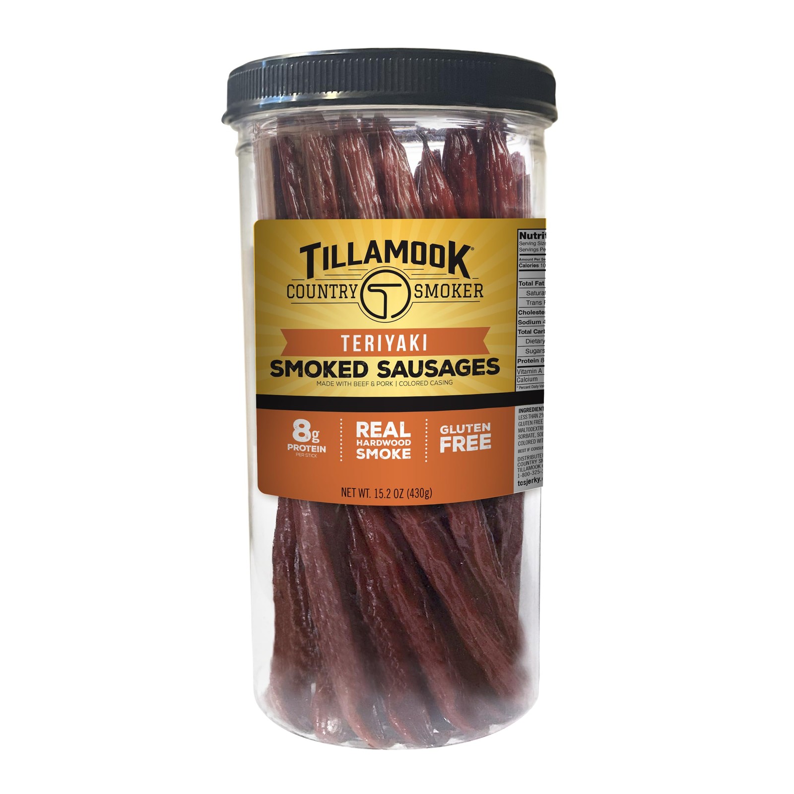 Tillamook Country Smoker Real Hardwood Smoked Sausages, Teriyaki, 15.2oz, 20 ct
