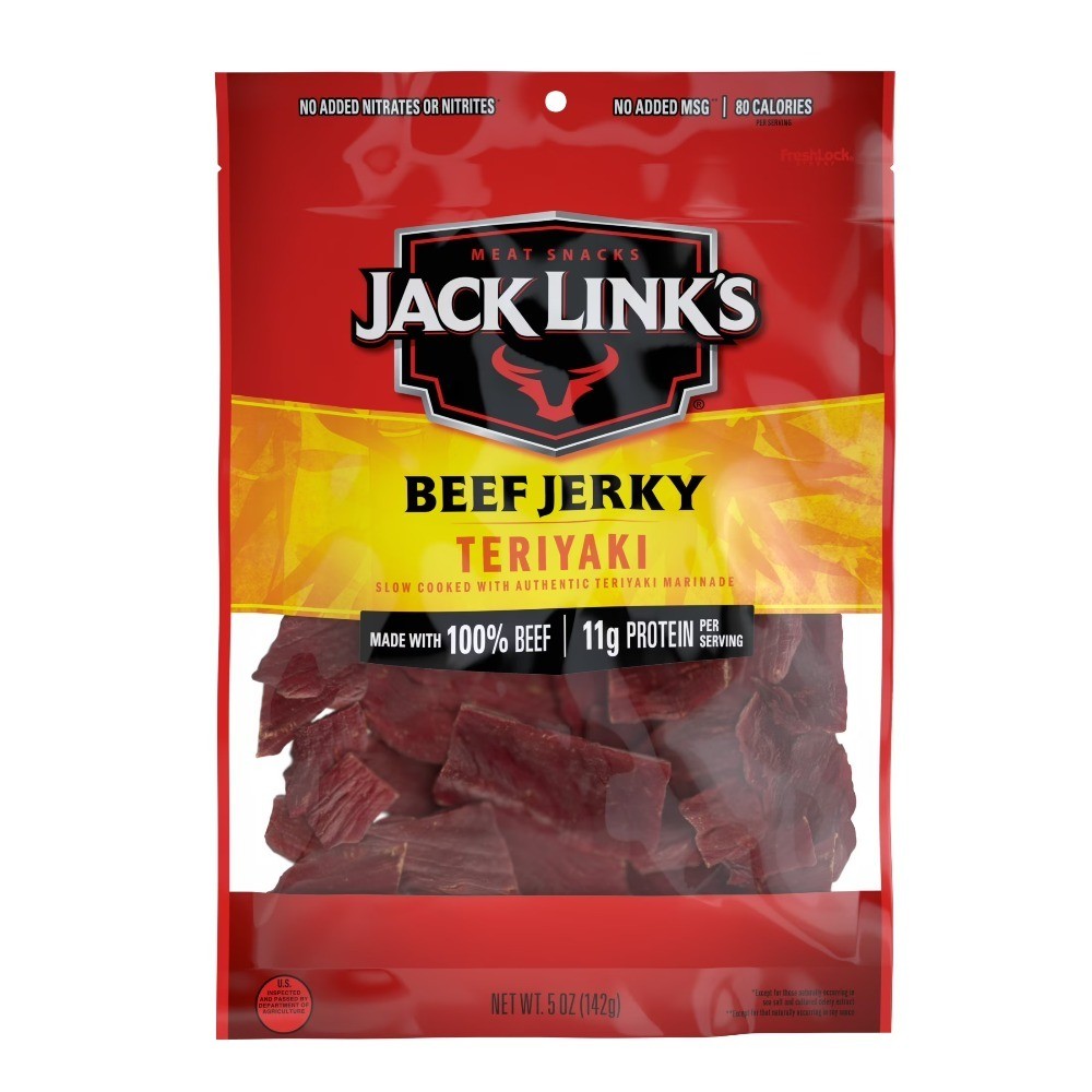 Jack Link’s Beef Jerky, Teriyaki, Made with 100% Beef, 11g of Protein per