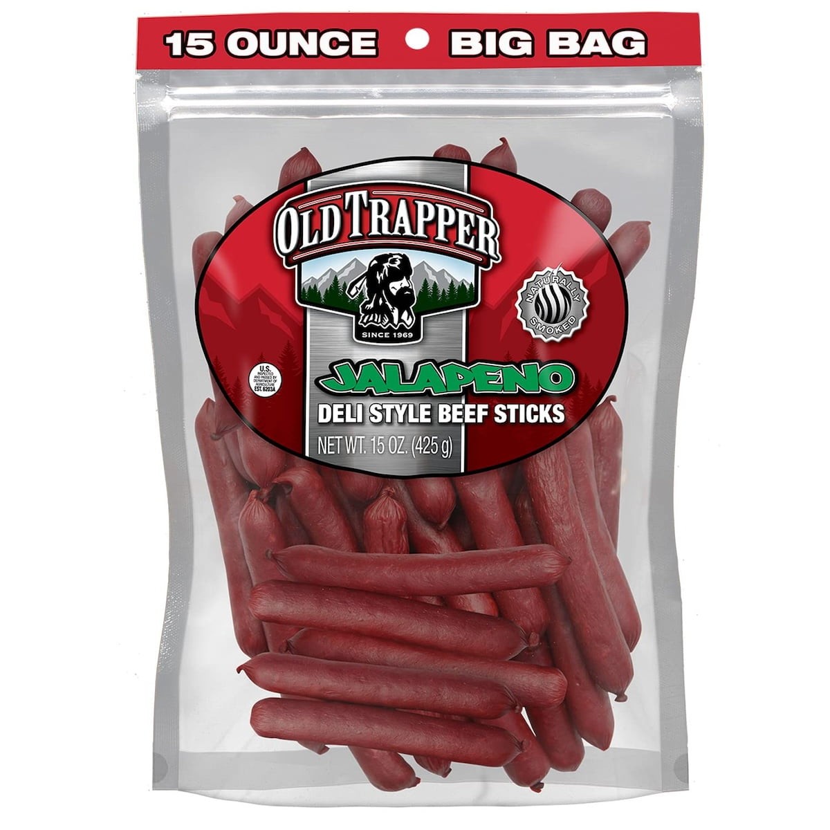 Jalapeno Smoked Beef Stick 15oz Resealable Bag