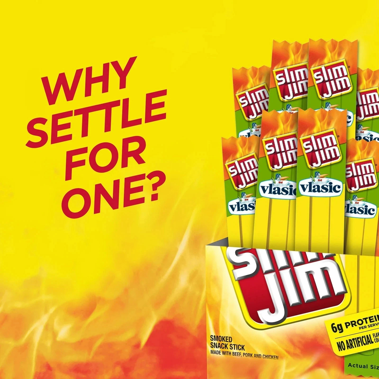 Slim Jim Smoked Meat Sticks Vlasic Dill Pickle Flavor 6g Protein Per Serving …