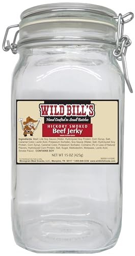 Hickory Smoked Beef Jerky Starter Kit – 15oz Bag & Jar – Perfect Snack Pack