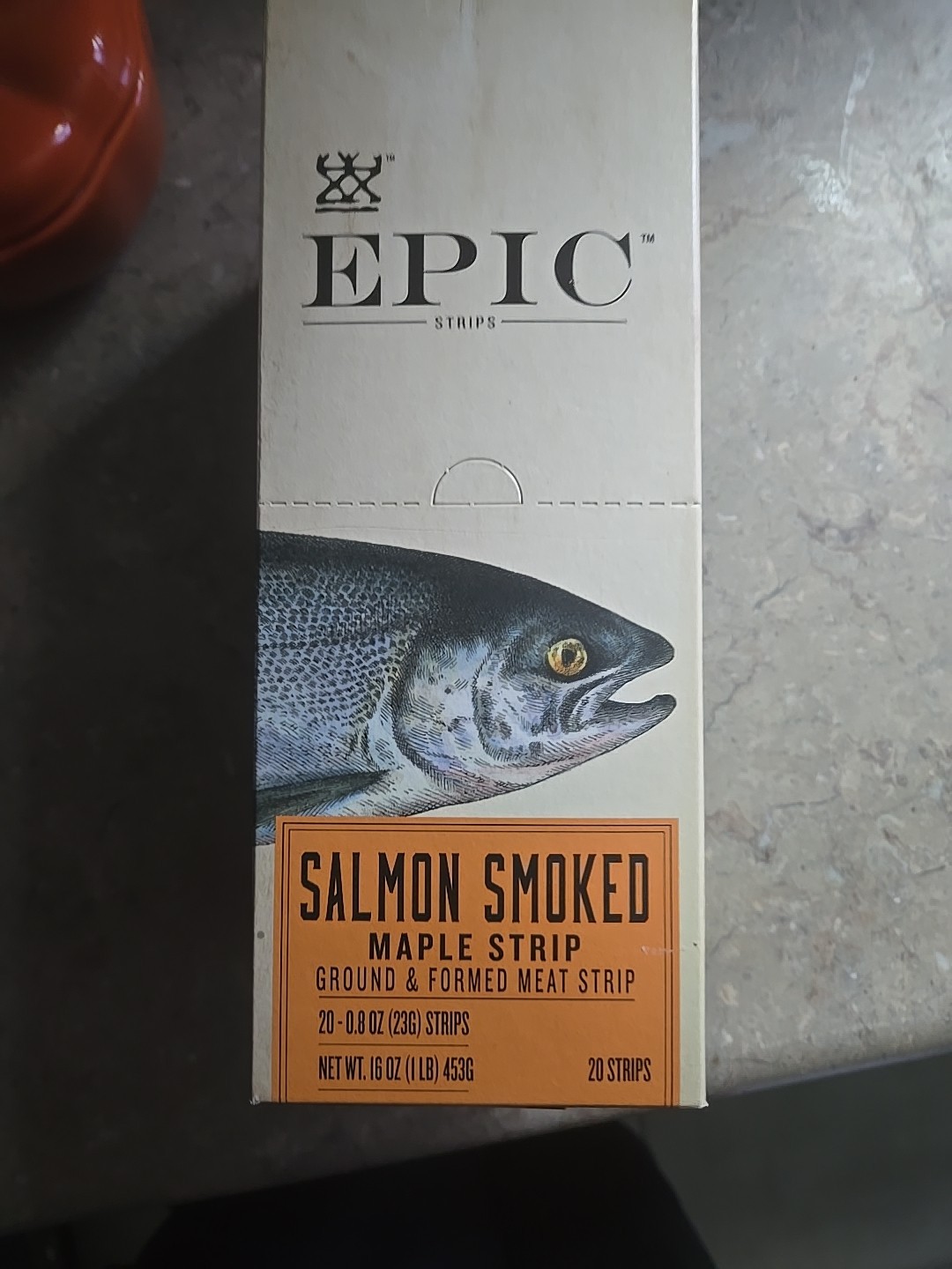 Epic Wild Caught Salmon Jerky Protein Snack Strips 20 Count 0.8oz Gluten Free