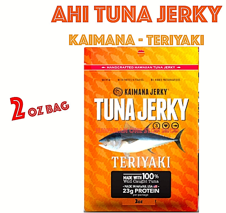 AHI TUNA FISH JERKY Kaimana Jerky Dried Fish TERIYAKI 2 oz BAG Made In Hawaii