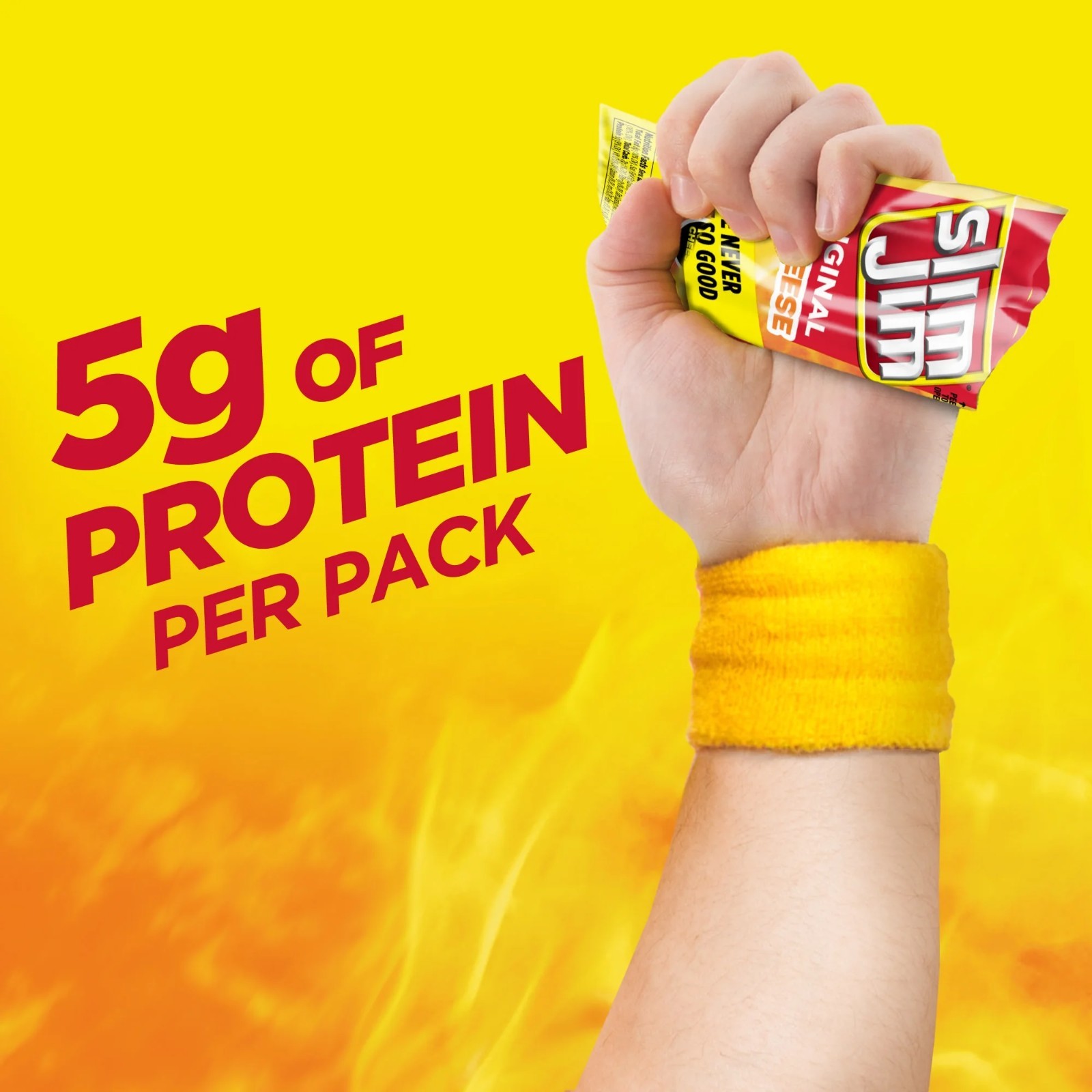 Slim Jim Beef ‘N Cheese Sticks, Original, 5g Protein, Snack Size, 10 Pack