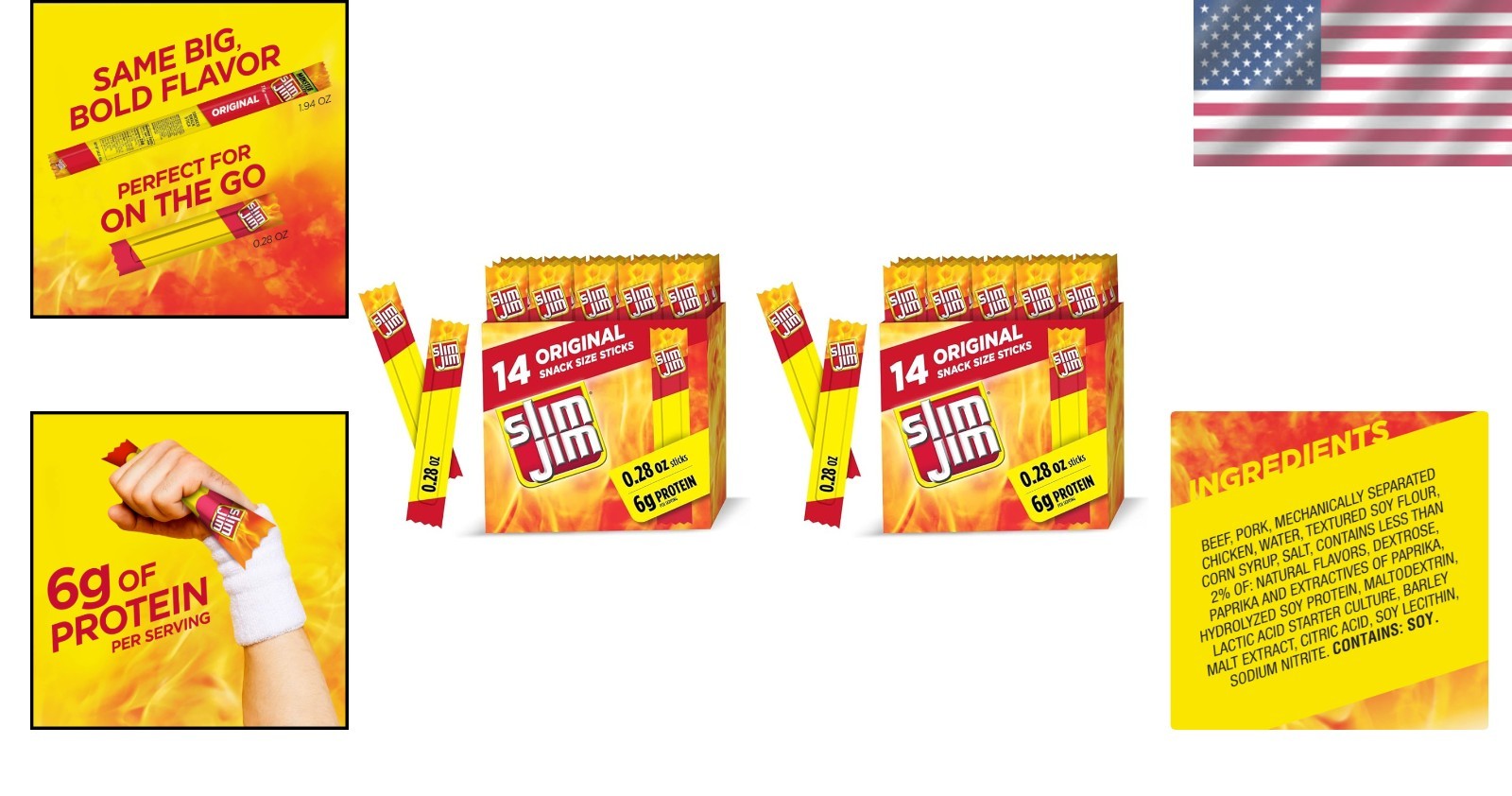 Individually Wrapped Smoked Meat Snack Sticks, 28 Total – 6g Protein Per Serving