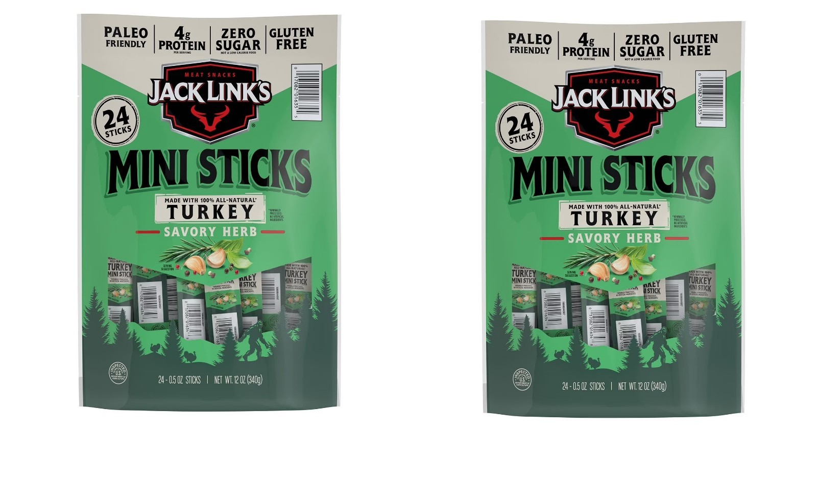 Jack Link’s Savory Herb Mini Turkey Stick, 0.5 oz.,2Pack