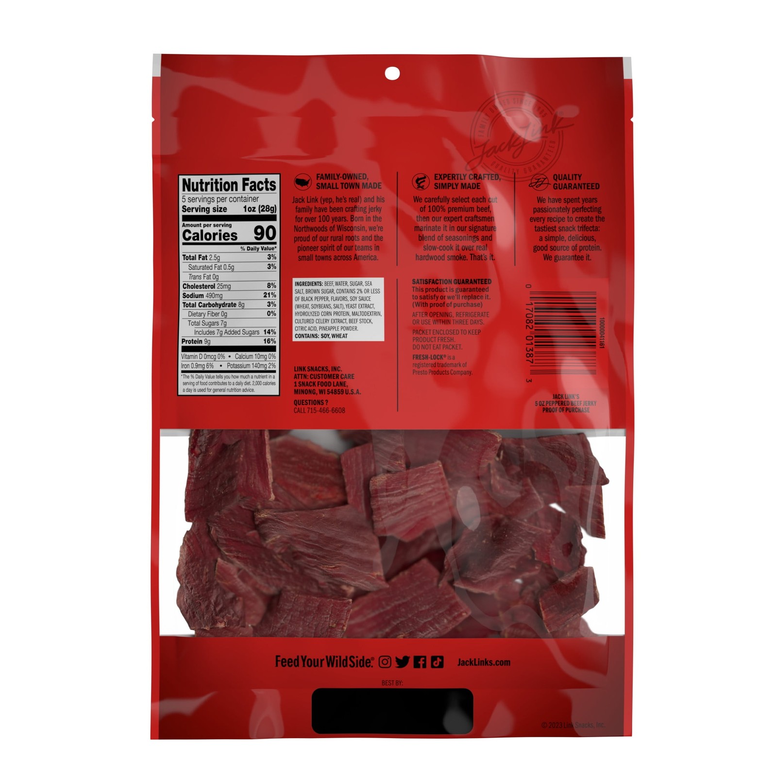 Jack Link’s Beef Jerky Peppered Made W/ 100% Beef 9g of Protein per Serving 5