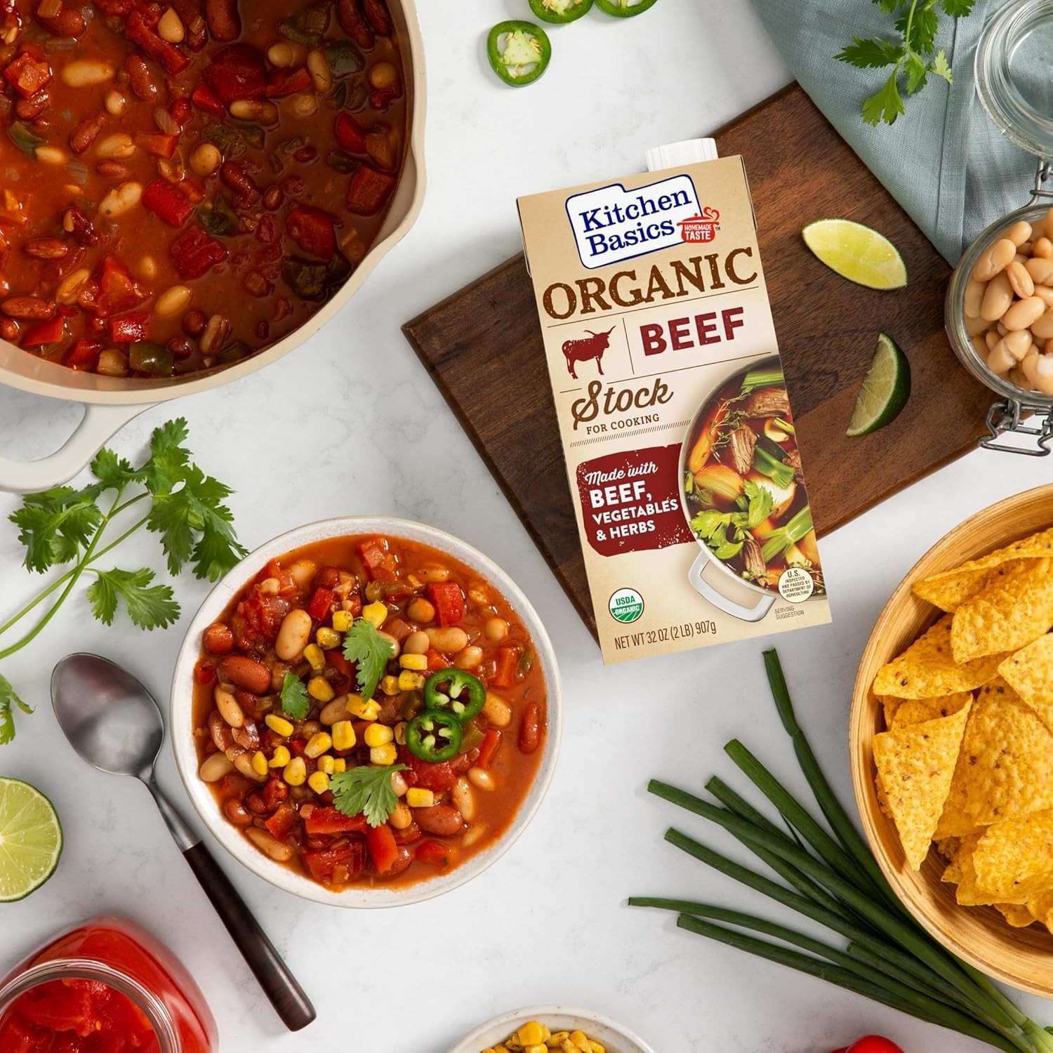 Organic Beef Stock 32oz Carton 12pk USDA Gluten-Free Rich Flavor