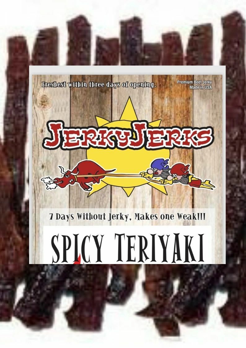 Jerky Jerks Spicy Teriyaki Style Premium Beef Jerky 8oz