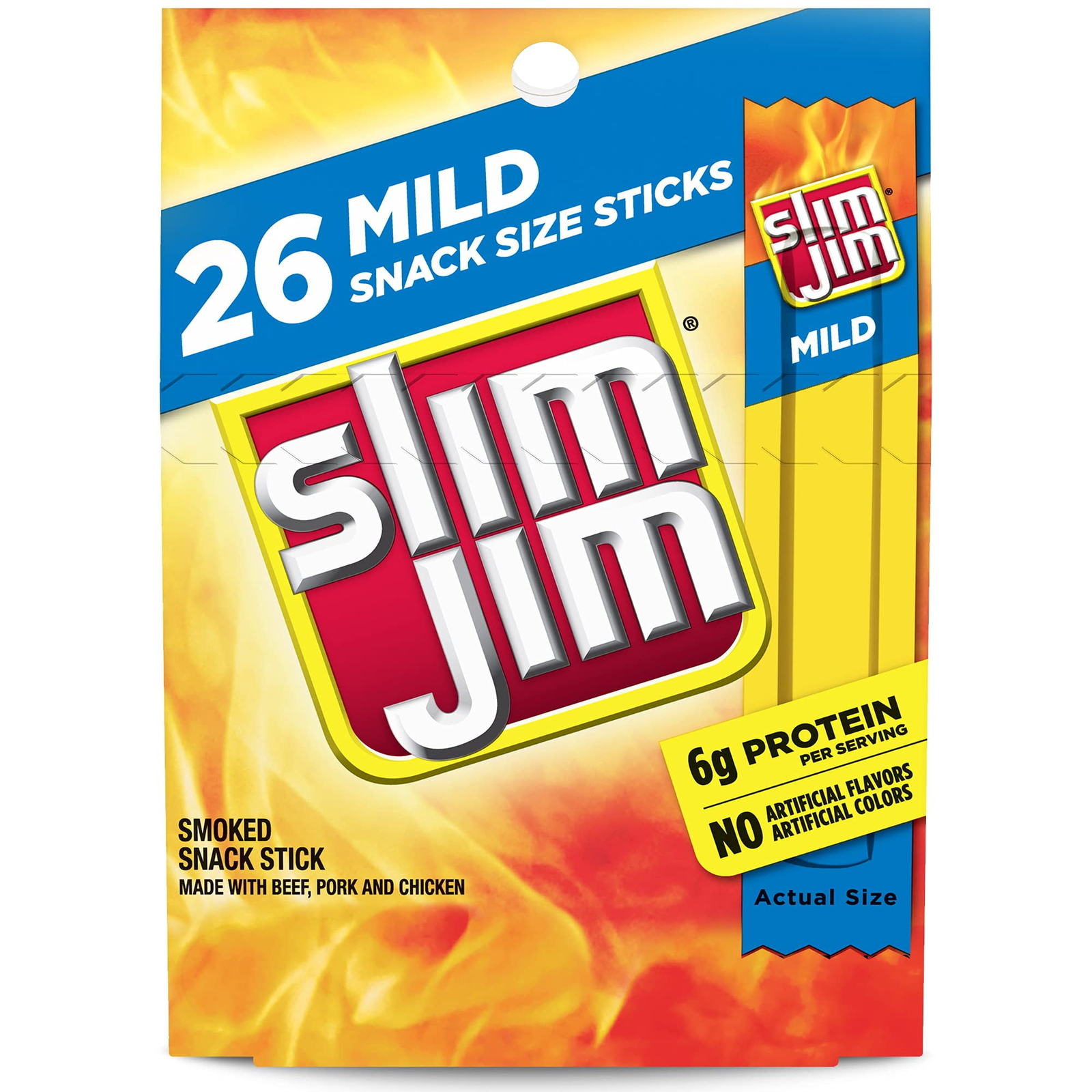 Slim Jim smoked snack sticks pantry pack, mild.28 oz, 46 count Keto Friendly