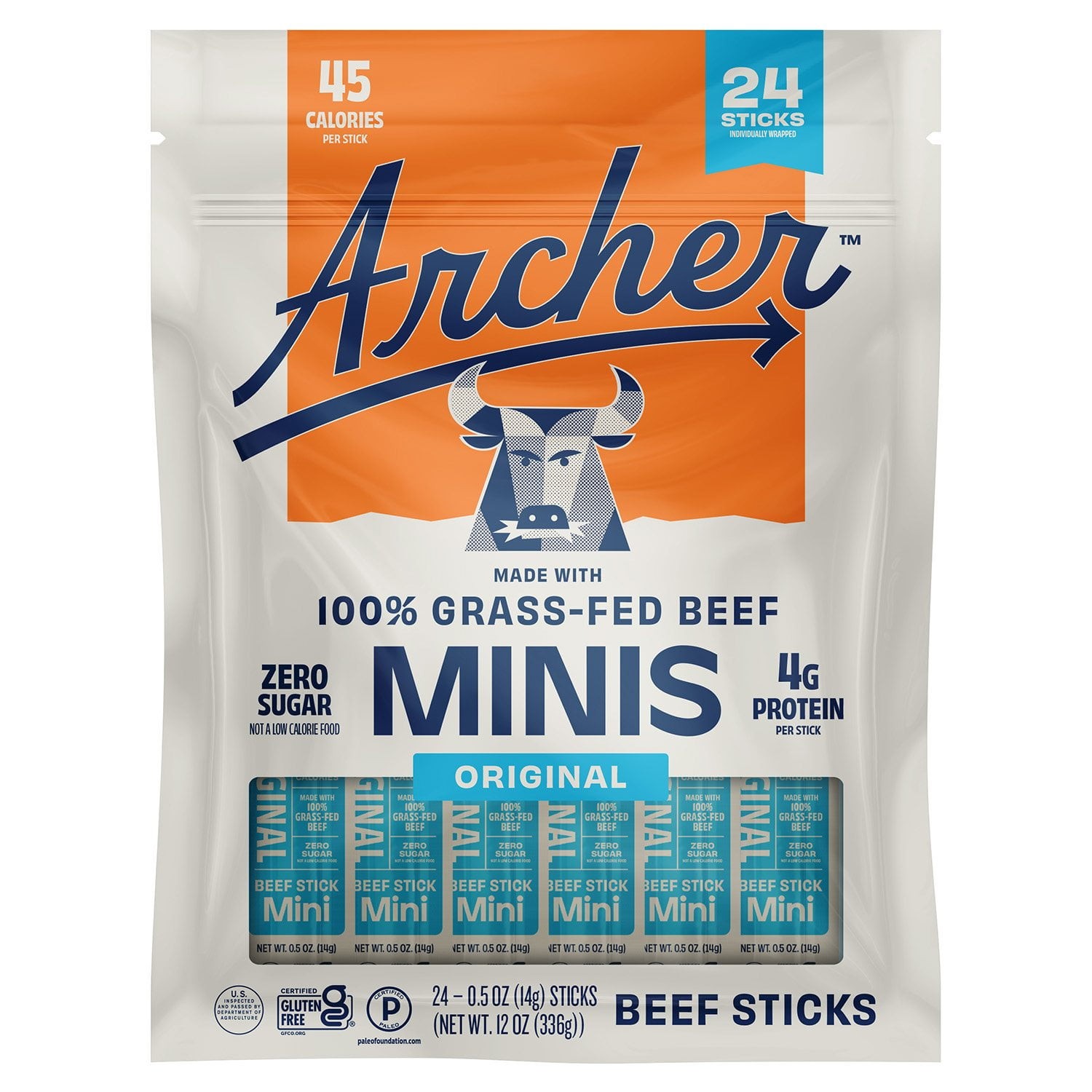 Archer Original Mini Beef Sticks 0.5 oz 24 pk