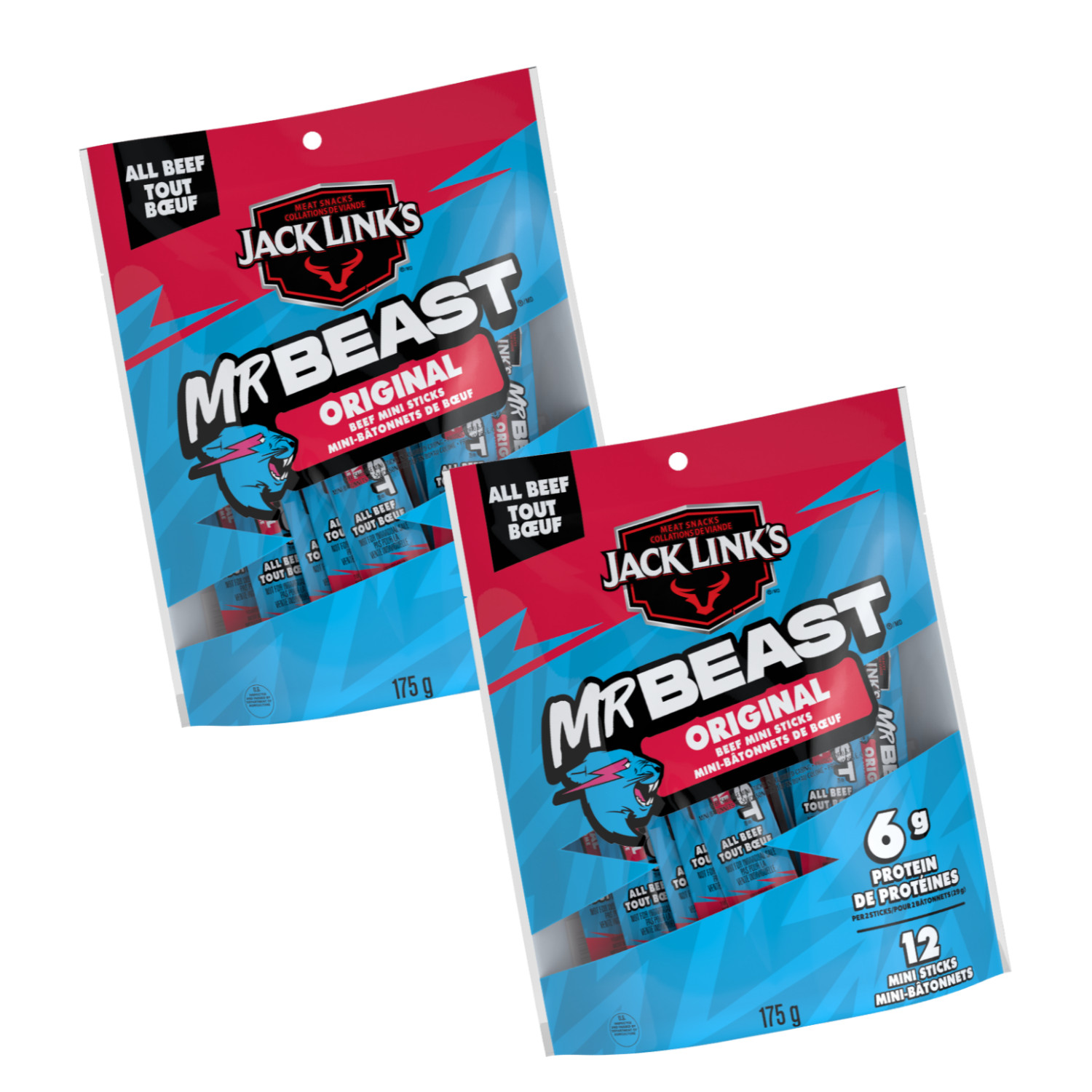 Jack Link’s x MrBeast Beef Jerky Sticks Original & Zero Sugar Jerky Sticks 9/26e