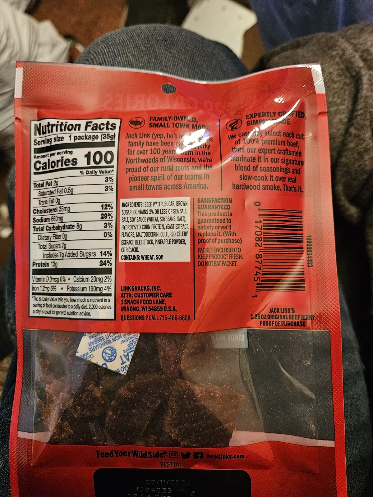 Jack Link’s Original Beef Jerky 1.25oz Bag