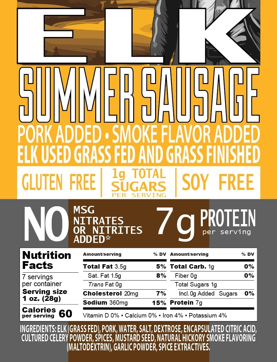 Wild Game Meat Summer Sausage Sampler Pack 3 Elk Buffalo Venison Summer Sausage