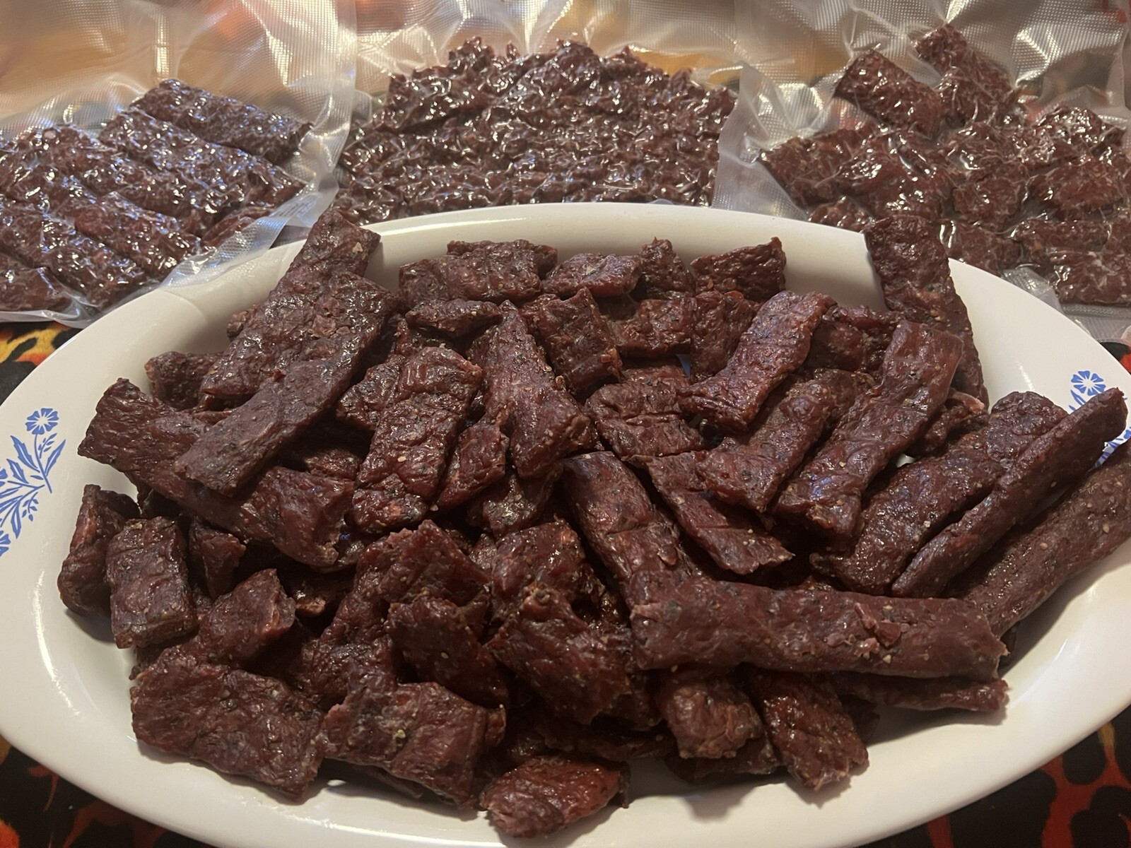 3 LBS All 3 Flavors 1 LB Each Of Hot And Sweet + Black Pepper + DEATH BY JERKY !