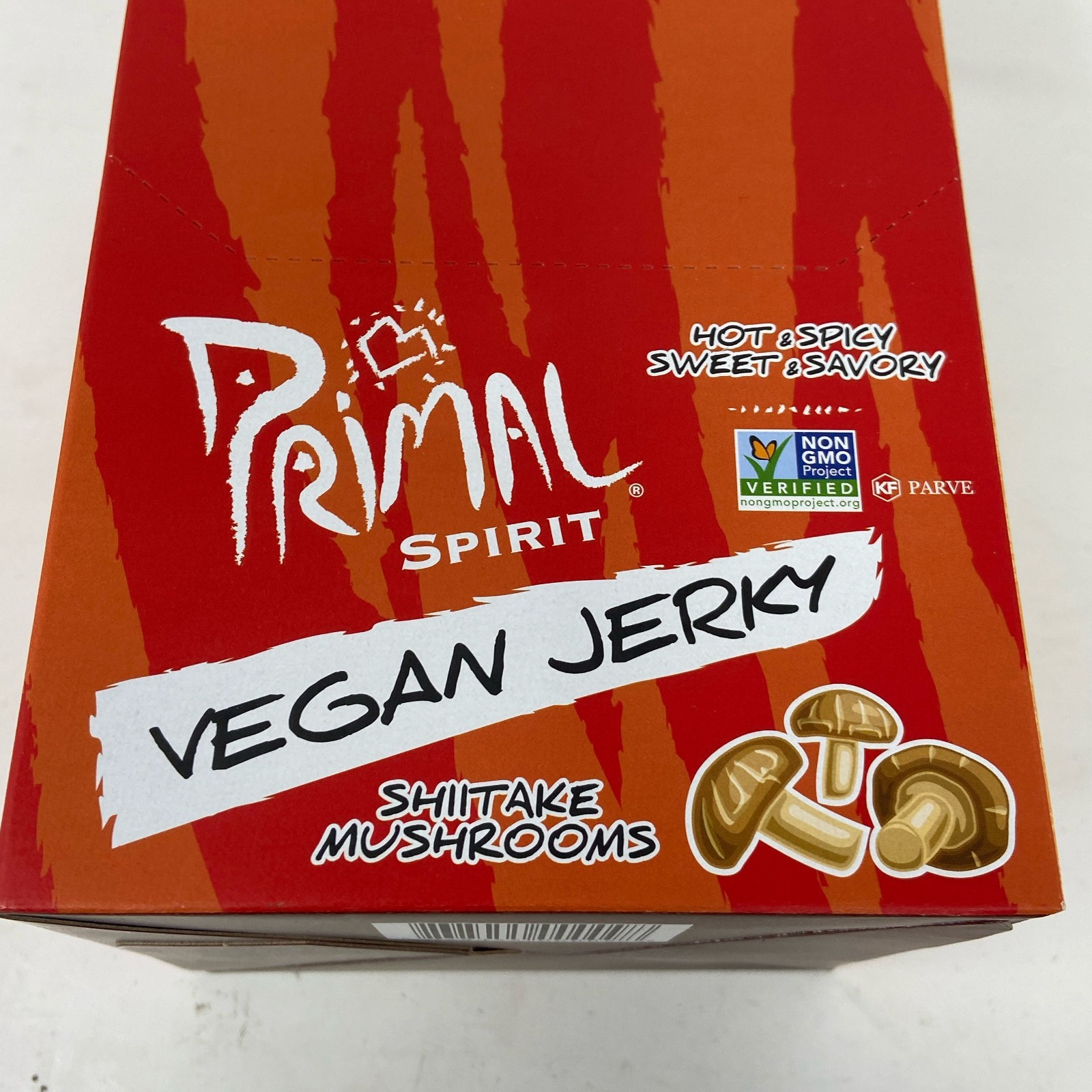 Primal Spirit Vegan Jerky Hot & Spicy Shiitake 24-Pack, 1 oz