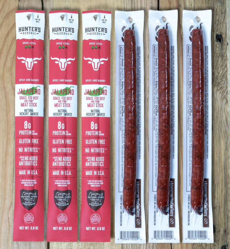 Hunter’s Reserve BEEF JALAPENO .9oz Trail Stick 24 PC EXOTIC MEAT STICK