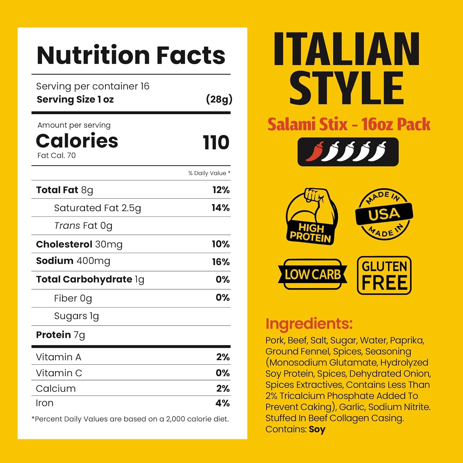 Italian Dried Salami Sticks Long John Snacks Salami Sticks 16 Oz