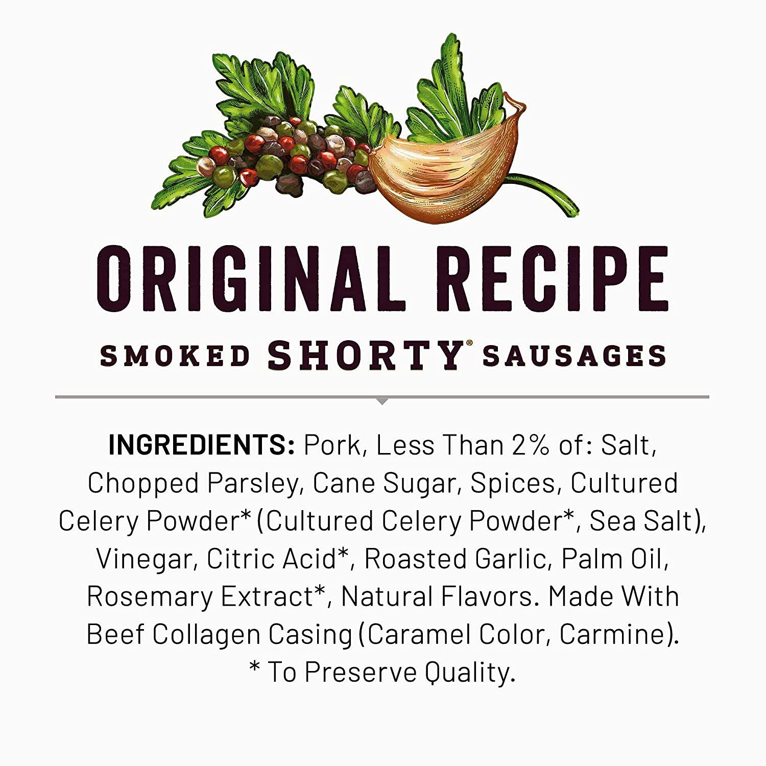 Duke’s Original Recipe Smoked Shorty Sausages, 5 oz, Pack of 8