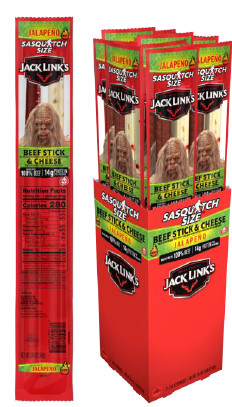 Jack Link’s Sasquatch Size Jalapeño and Cheese, 2.45 oz – Spicy & Cheesy (Pac…