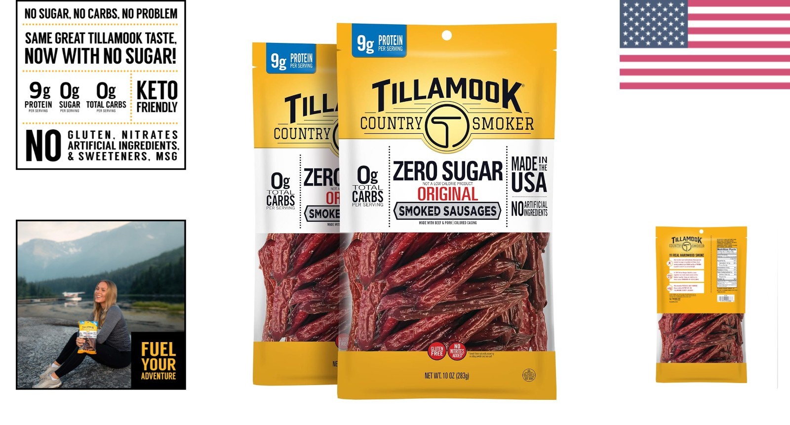 Gourmet Zero Sugar Smoked Sausages, 10 oz – Perfect Keto Snack, Pack of 2