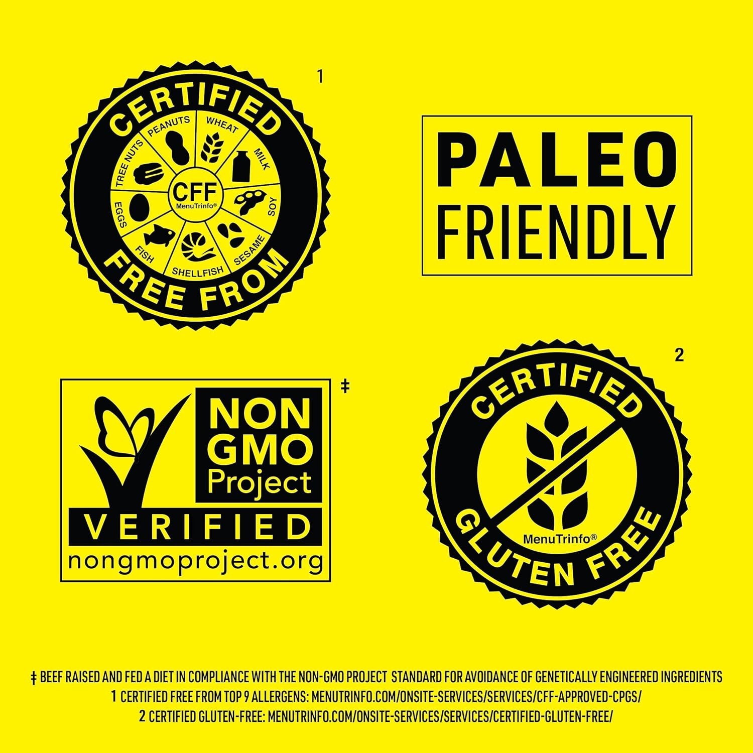Paleo Beef Jerky Snack Sticks – 1oz, Certified Free from Top 9 Allergens, Tasty!
