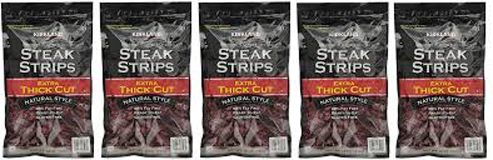 5 Pack, NEW Kirkland Signature Premium Extra Thick Steak Strips, 12 oz/Pack
